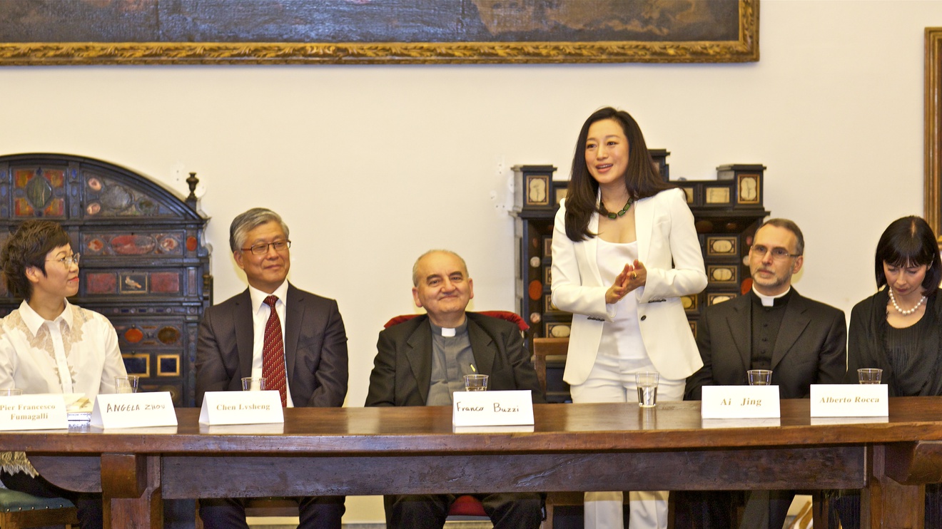 Artist Ai Jing, exhibition DIALOGUES press conference at Veneranda Biblioteca Ambrosiana Museum